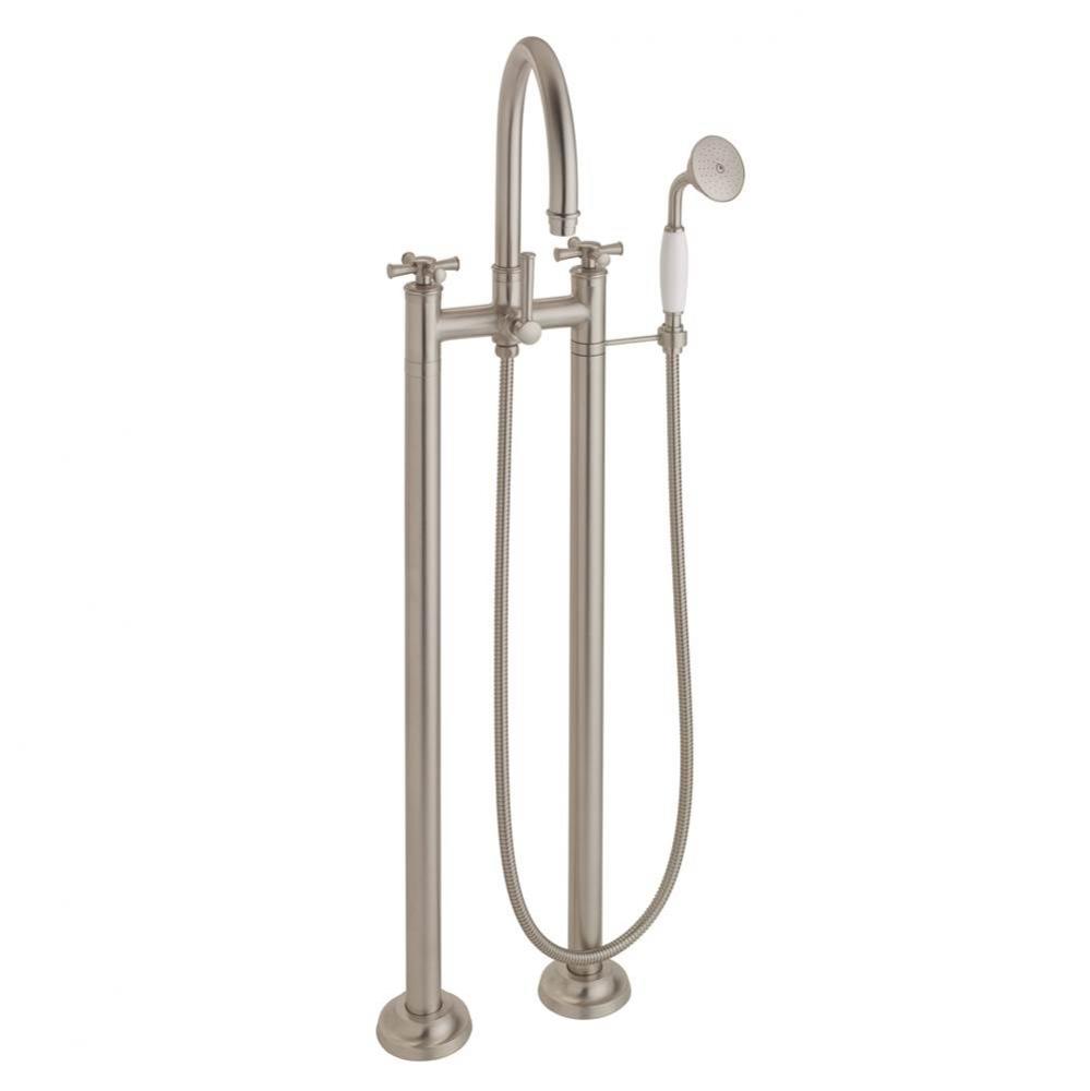Traditional Floor Mount Tub Filler - Arc Spout