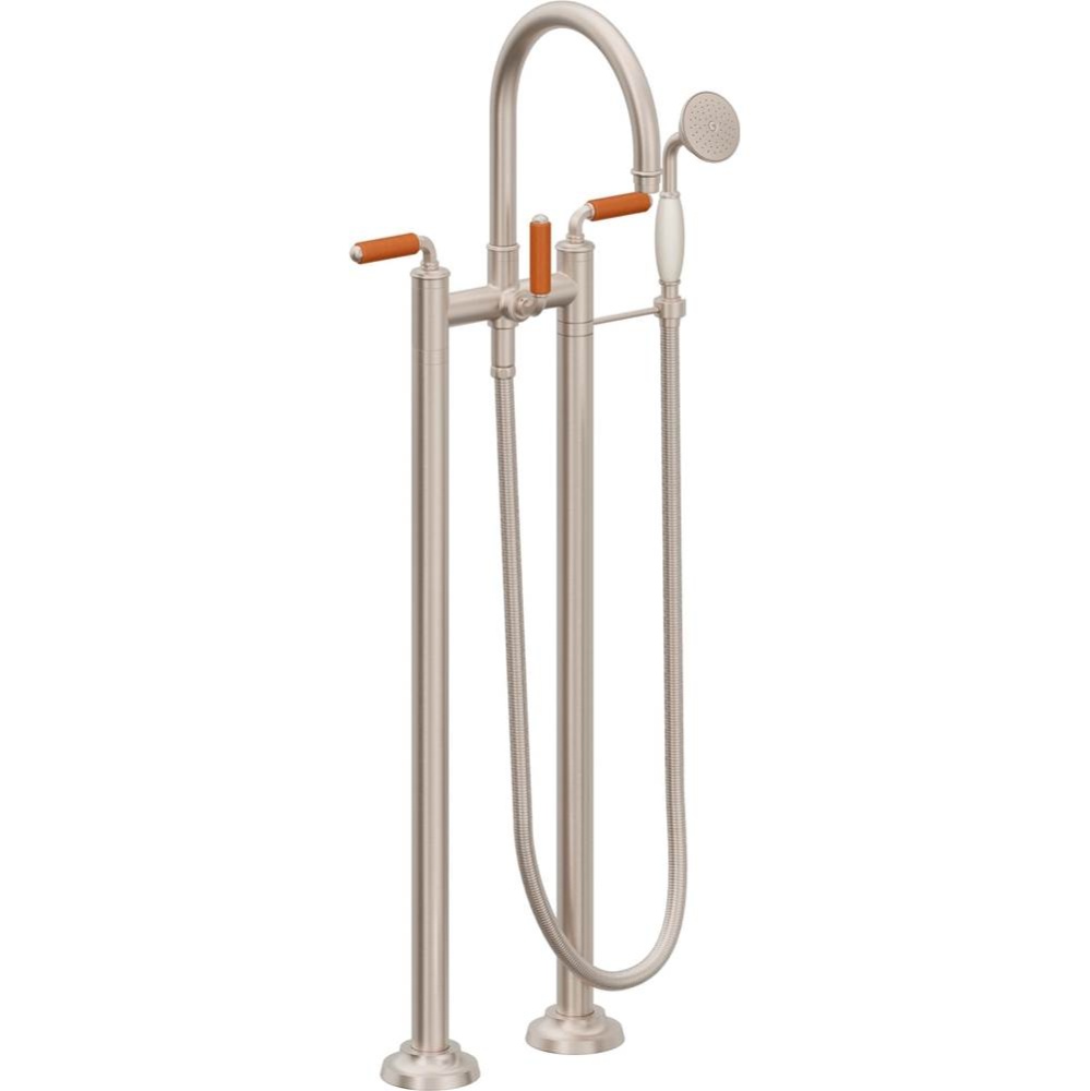Traditional Floor Mount Tub Filler - Arc Spout