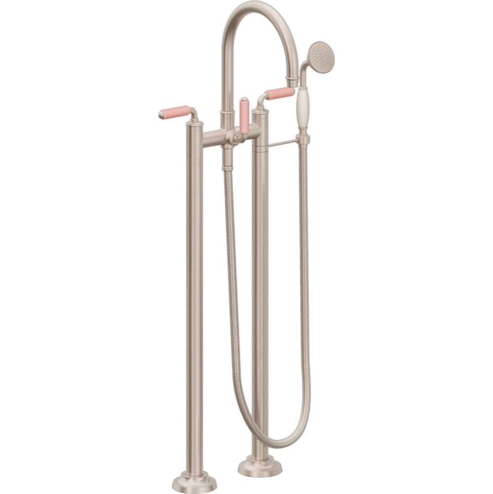 Traditional Floor Mount Tub Filler - Arc Spout