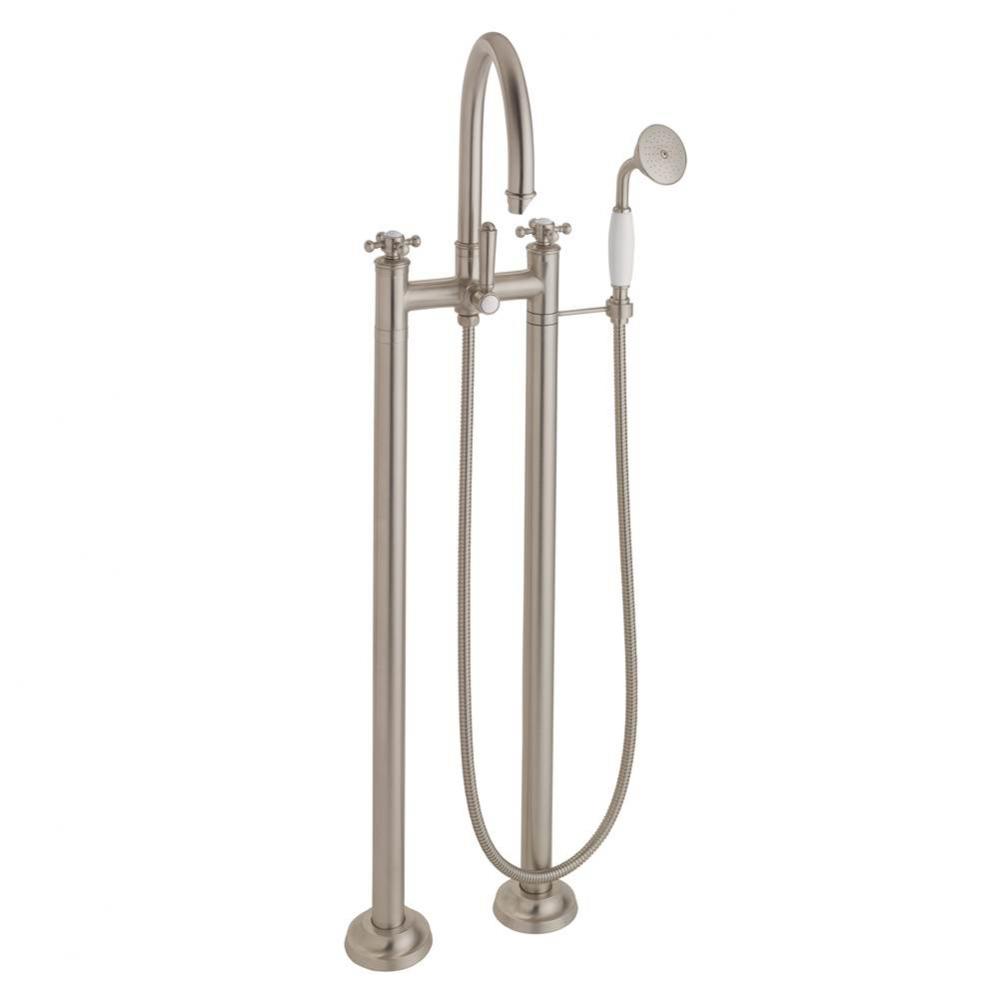 Traditional Floor Mount Tub Filler - Arc Spout