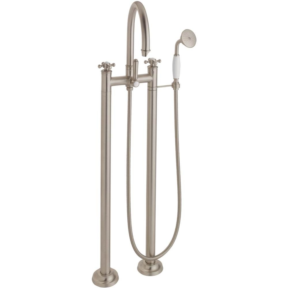 Traditional Floor Mount Tub Filler - Arc Spout