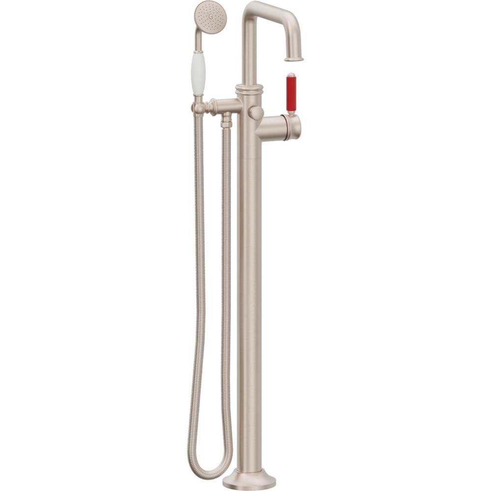 Traditional Single Hole Floor Mount Tub Filler - Quad Spout