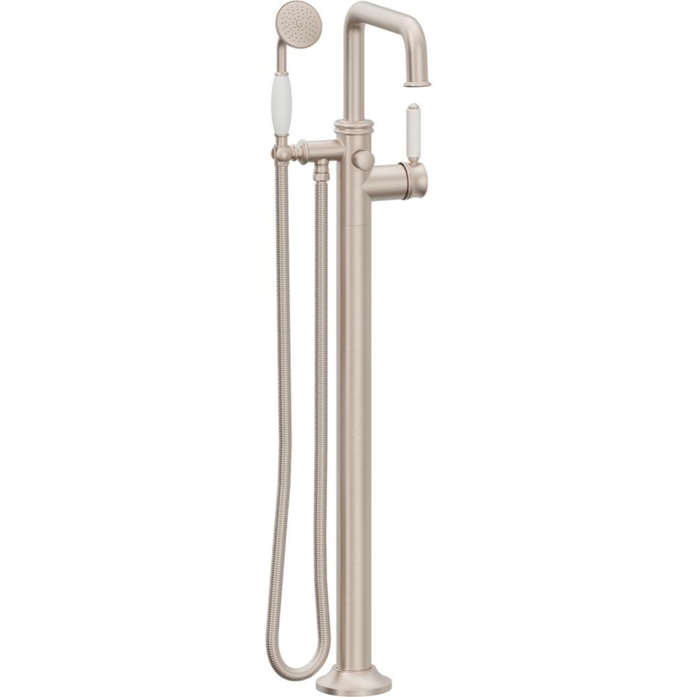 Traditional Single Hole Floor Mount Tub Filler - Quad Spout