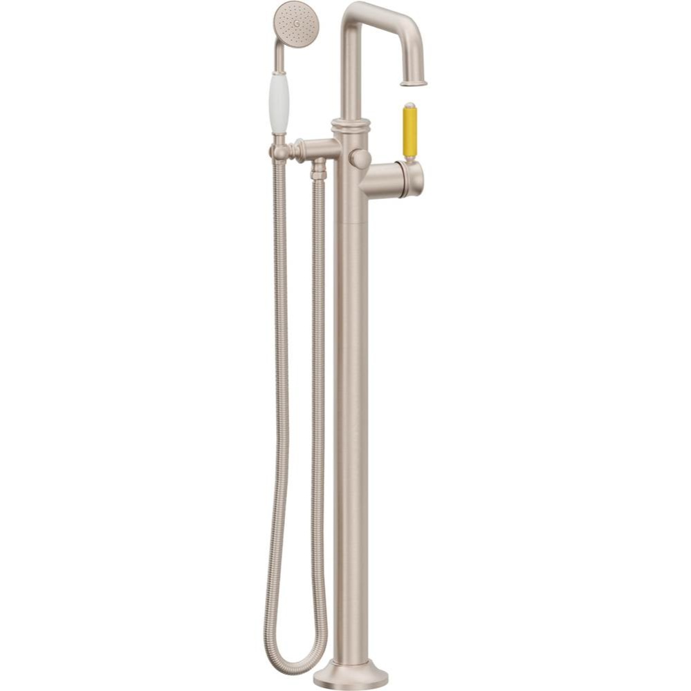 Traditional Single Hole Floor Mount Tub Filler - Quad Spout