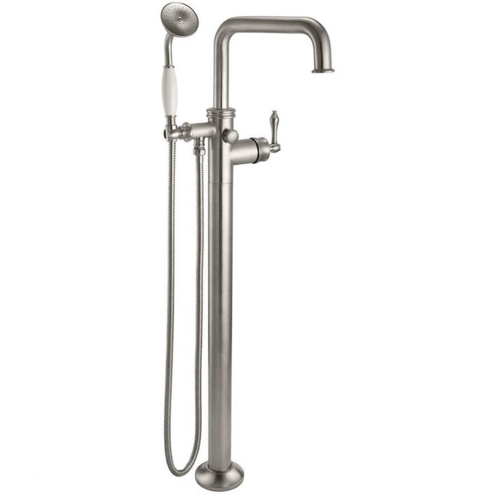 Traditional Single Hole Floor Mount Tub Filler - Quad Spout