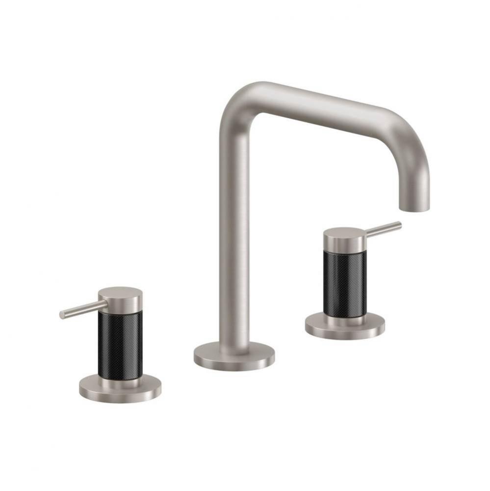 8'' Widespread Lavatory Faucet with ZeroDrain - Quad Spout; Carbon Fiber Insert