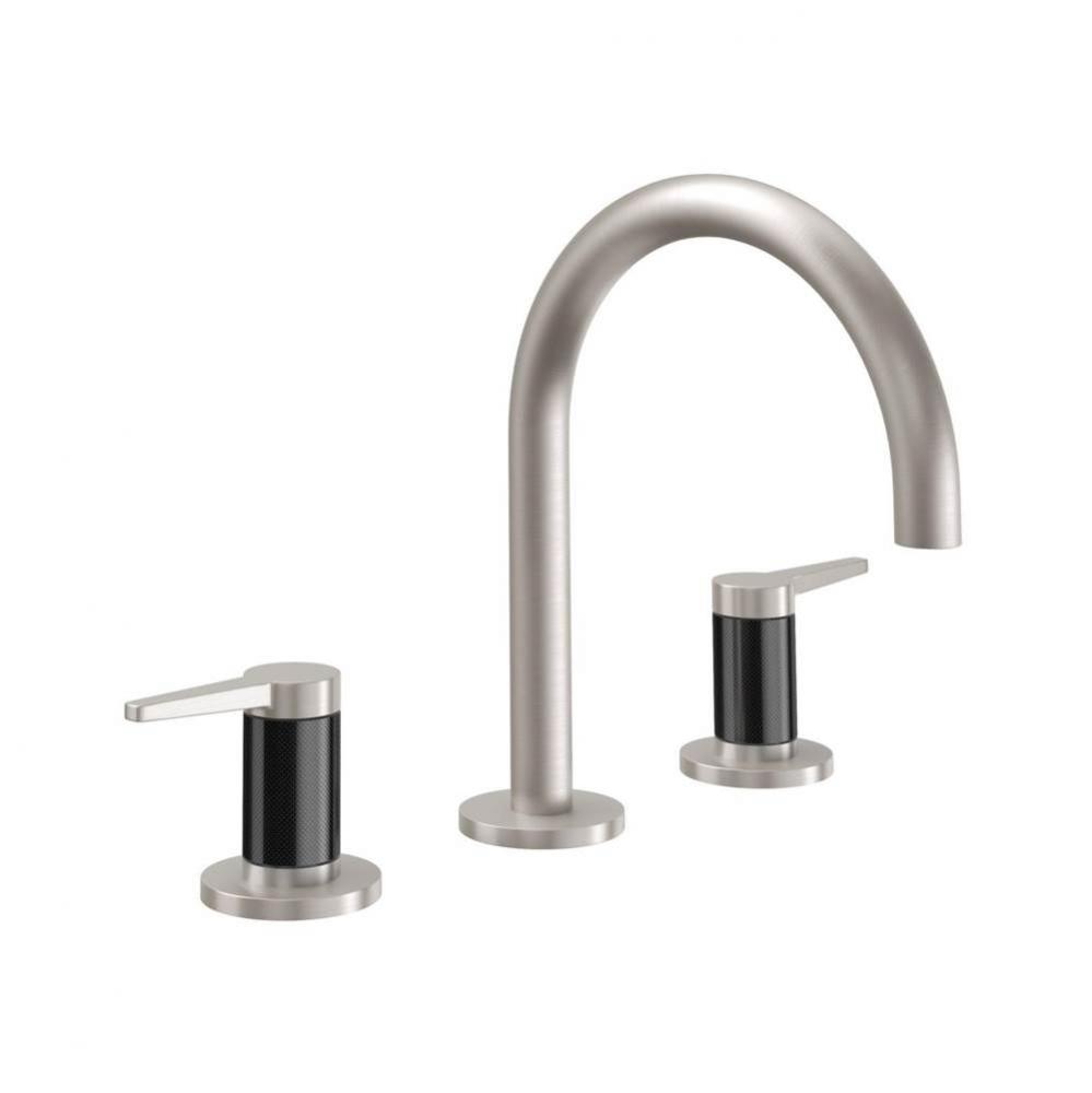 8'' Widespread Lavatory Faucet with ZeroDrain - High Spout; Carbon Fiber Insert