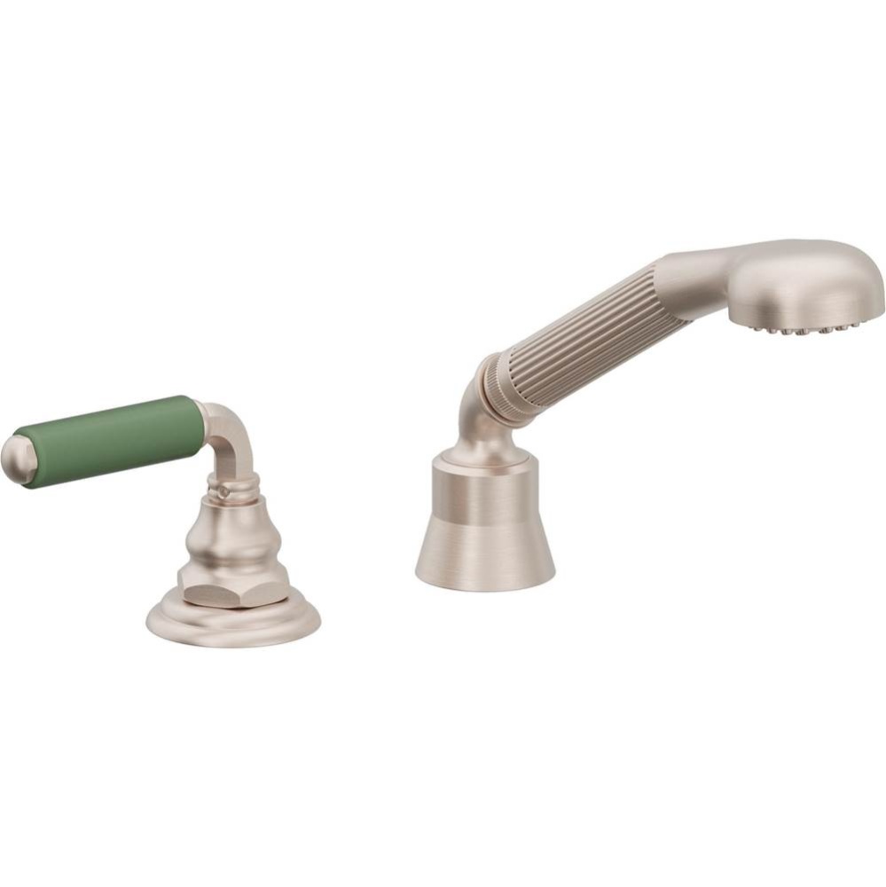 Traditional Single Hole Floor Mount Tub Filler - Arc Spout