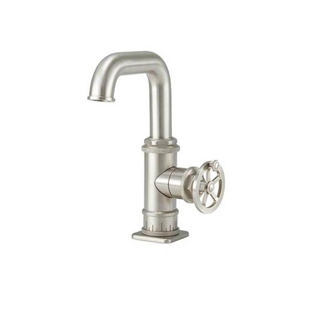 Single Hole Low Spout Lavatory Faucet - Wheel Handle