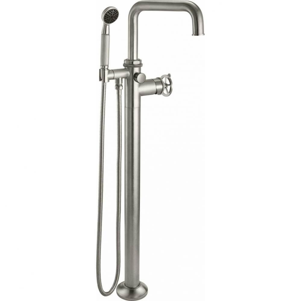 Single Hole Floor Mount Tub Filler- Wheel Handles