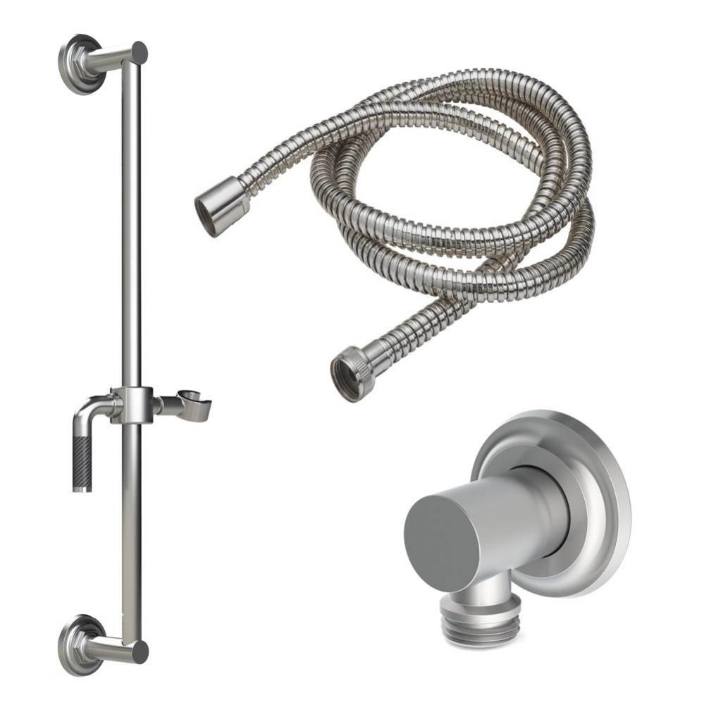 Slide Bar Handshower Kit - Carbon Fiber Lever Handle with Concave Base