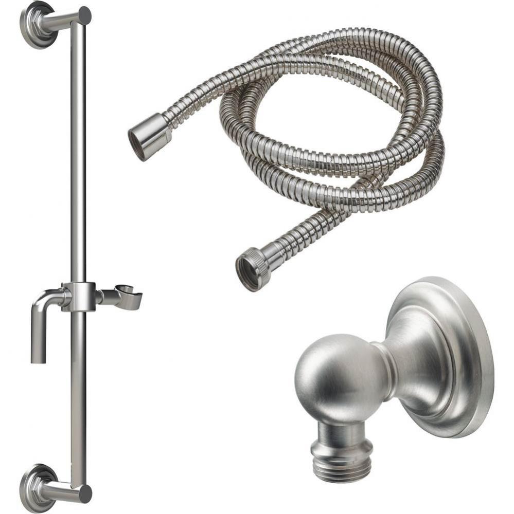 Slide Bar Handshower Kit - Smooth Lever Handle with Concave Base