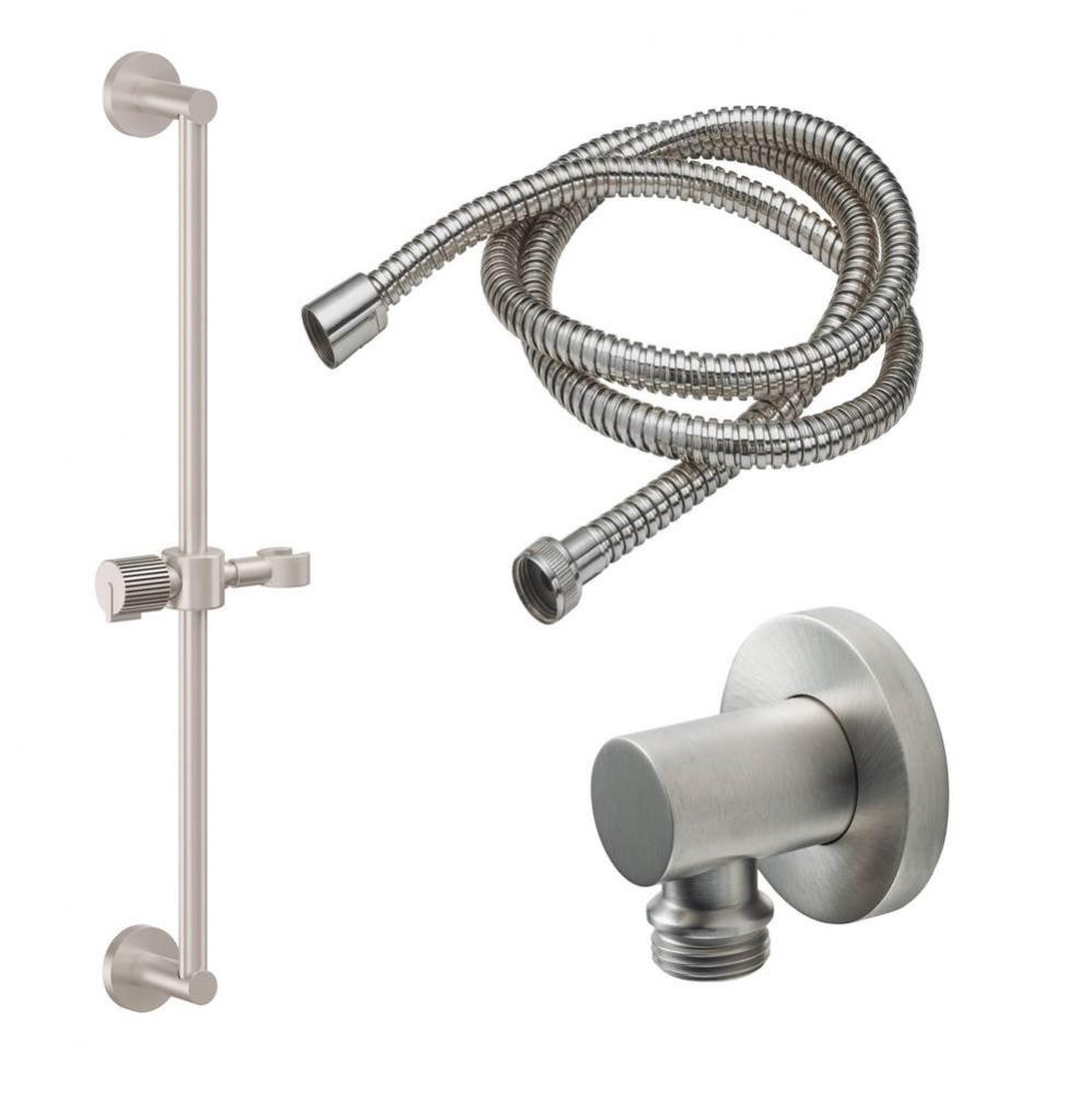 Slide Bar Handshower Kit - Intaglio Pinstripe Cylinder Handle with Round Base