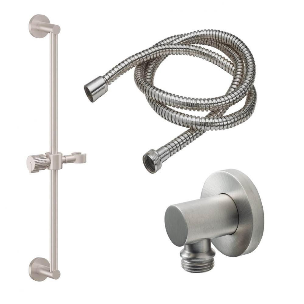 Slide Bar Handshower Kit - Intaglio Rivulet Cylinder Handle with Round Base