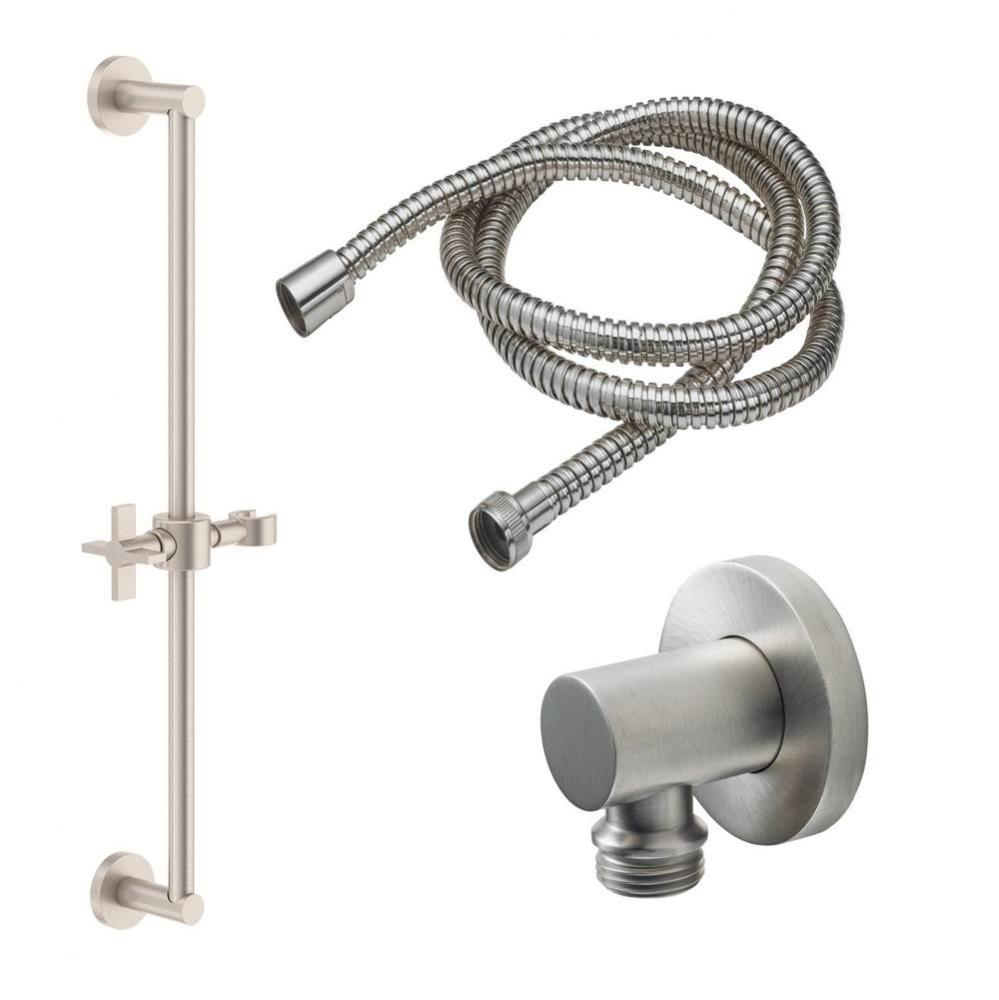 Slide Bar Handshower Kit -Cross Handle with Round Base