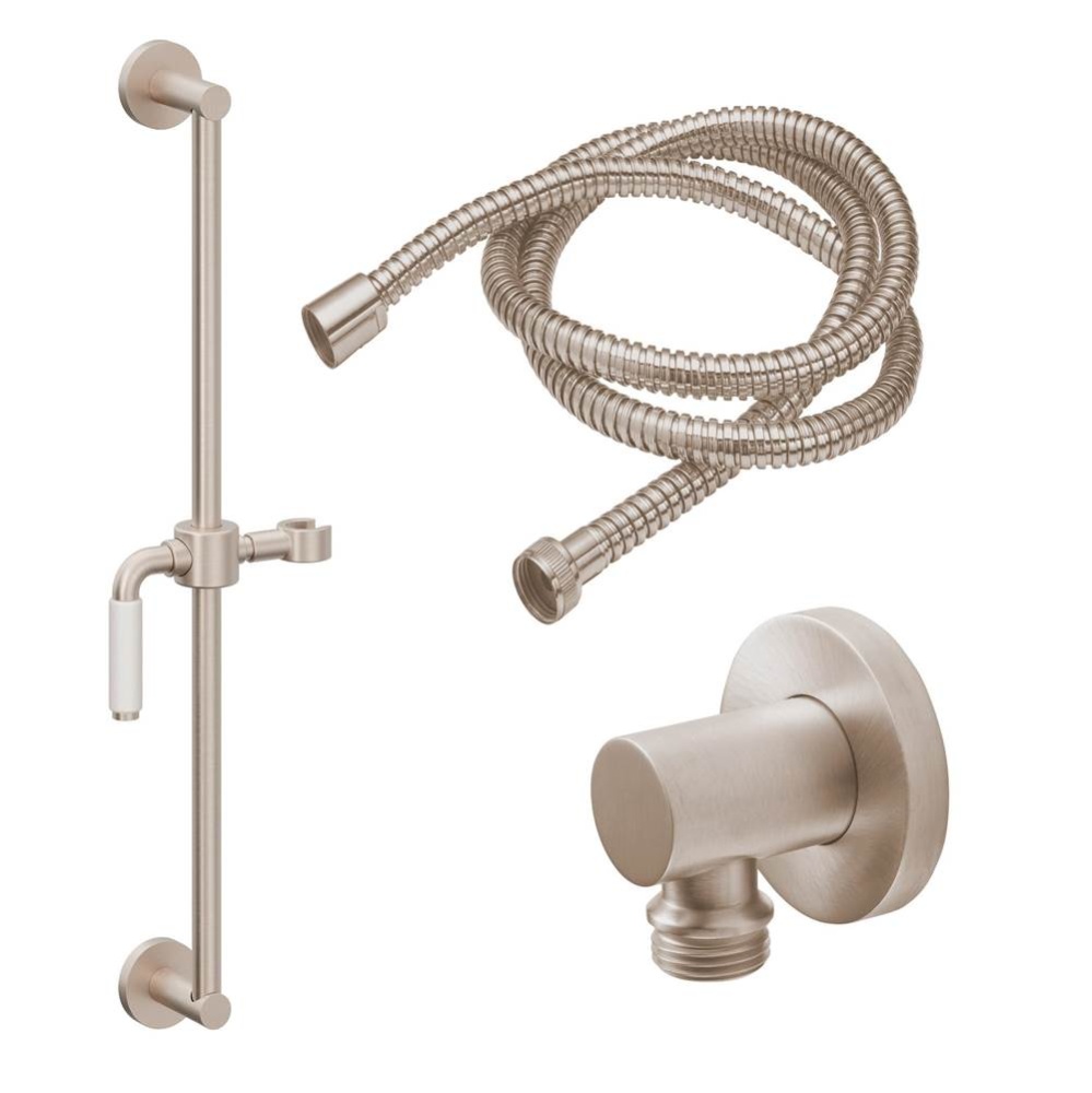 Slide Bar Handshower Kit - White Porcelain Lever Handle with Round Base
