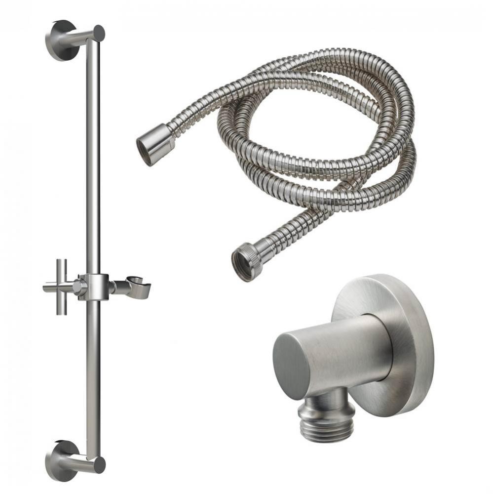 Slide Bar Handshower Kit - Cross Handle with Round Base