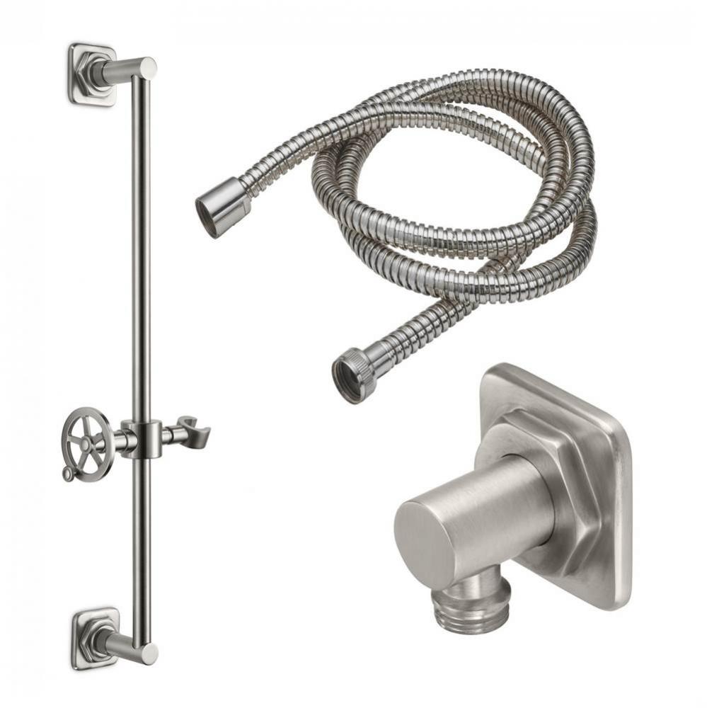 Slide Bar Handshower Kit - Wheel Handle with Quad Base