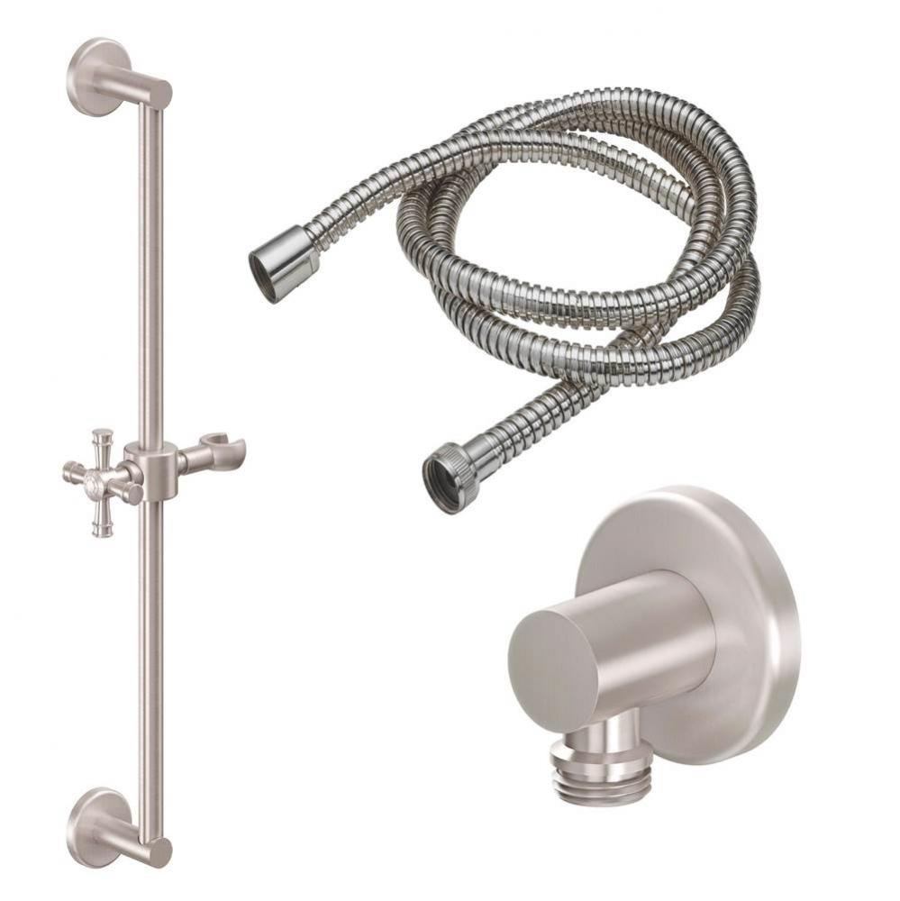 Slide Bar Handshower Kit - Cross Handle with Round Base