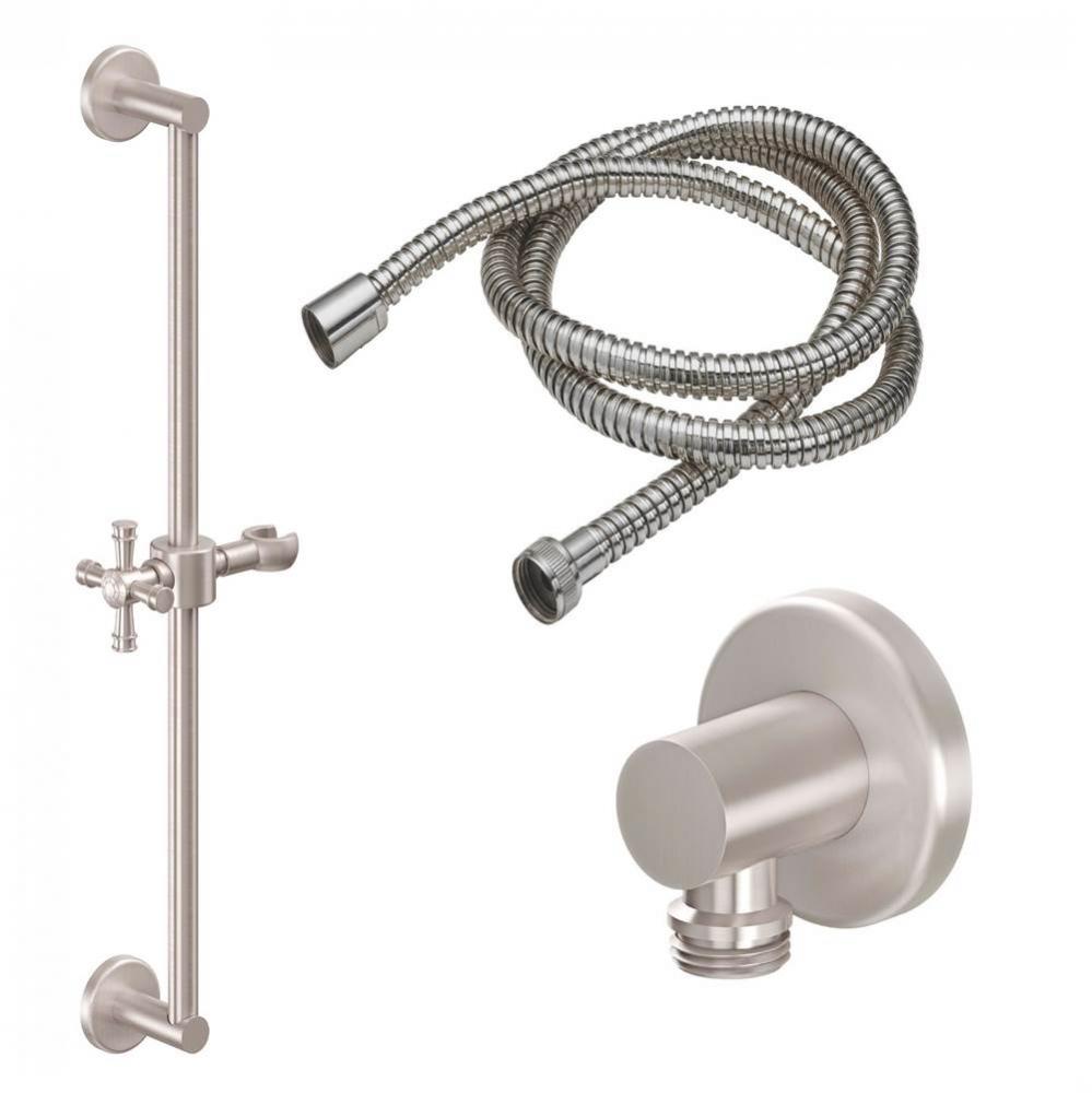 Slide Bar Handshower Kit - Cross Handle with Round Base