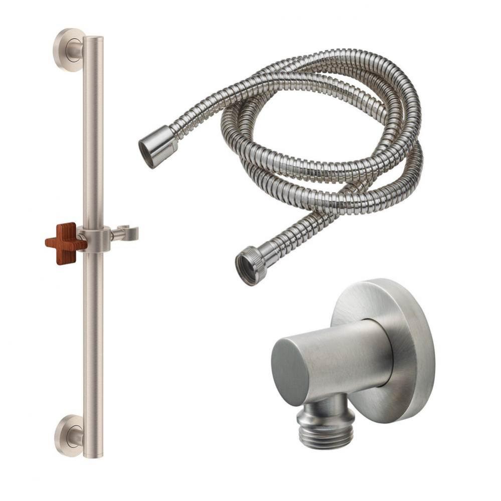 24'' Grab Bar Handshower Kit - Cross Handle with Round Base
