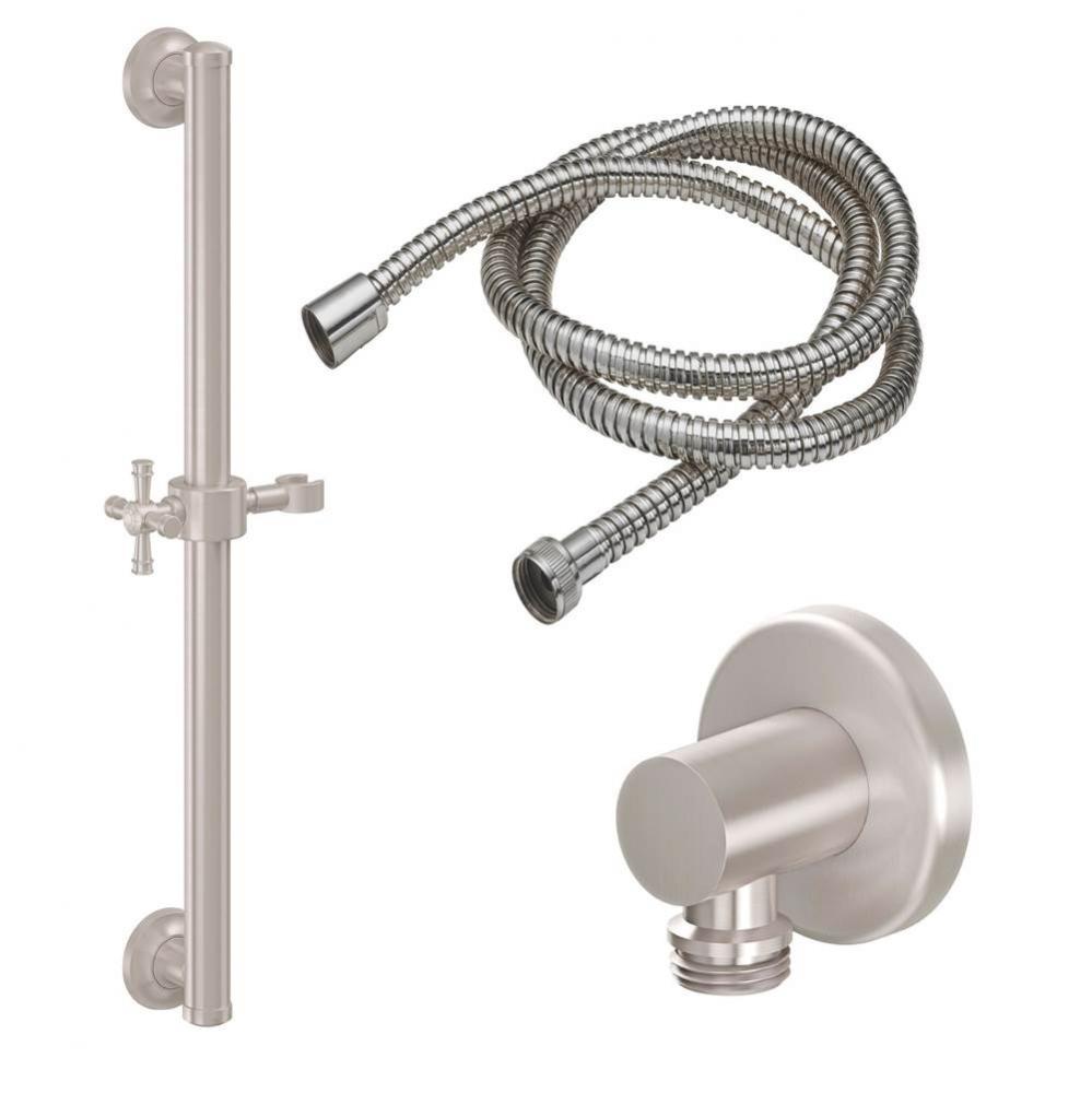 24'' Grab Bar Handshower Kit - Cross Handle with Round Base