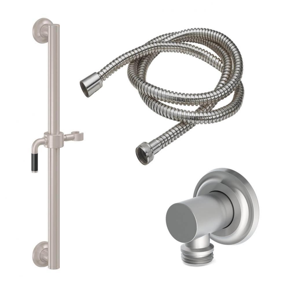 30'' Grab Bar Handshower Kit - Carbon Fiber Lever Handle with Concave Base