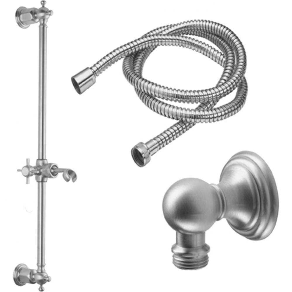 Slide Bar Handshower Kit - Cross Handle with Line Base