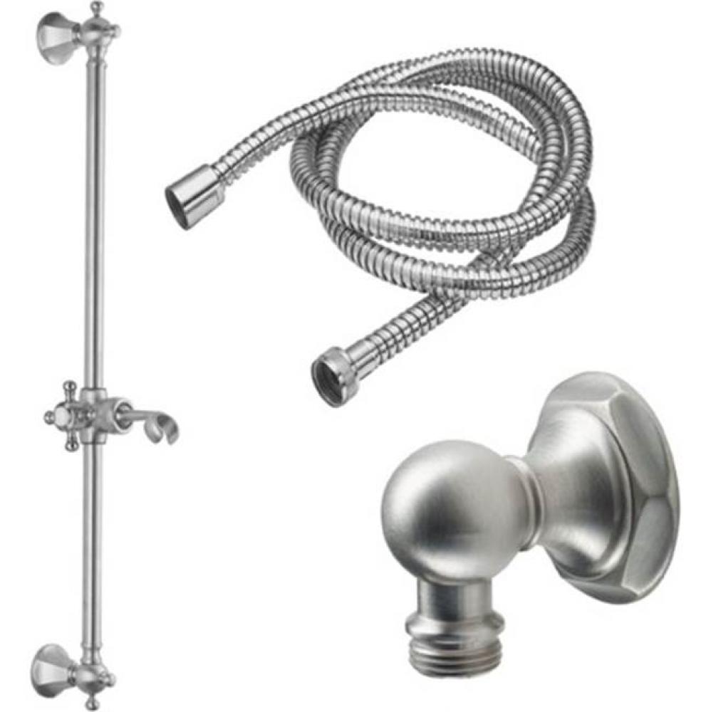 Slide Bar Handshower Kit - Cross Handle with Hex Base