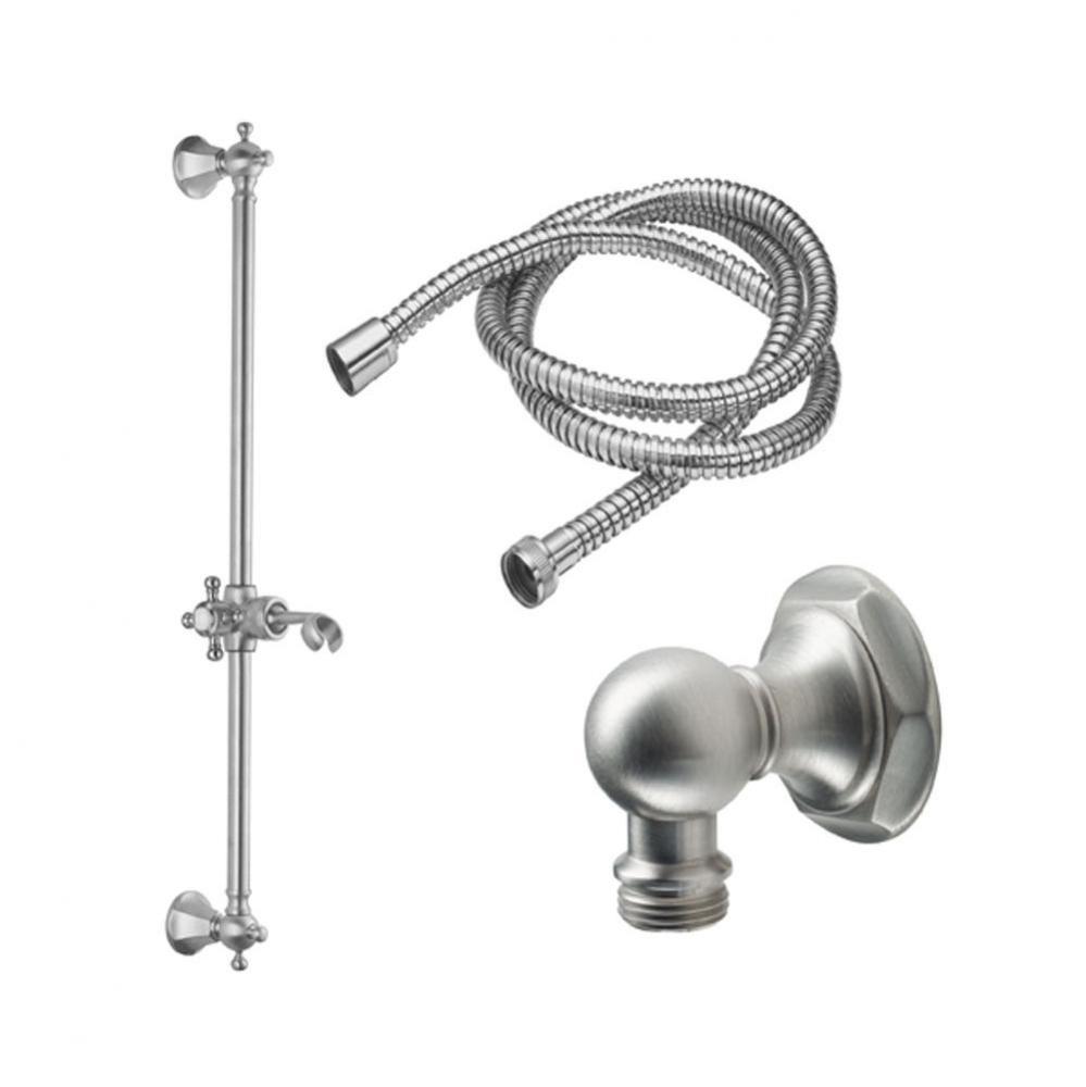 Slide Bar Handshower Kit  - Cross Handle With Hex Base