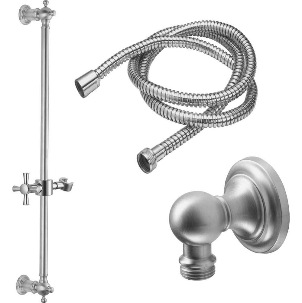 Slide Bar Handshower Kit - Cross Handle with Concave Base