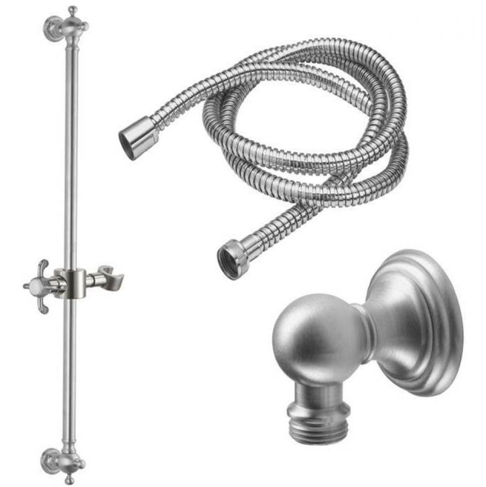 Slide Bar Handshower Kit - Cross Handle with Line Base