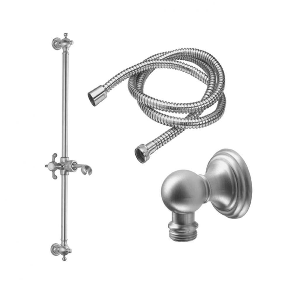 Slide Bar Handshower Kit - Cross Handle with Line Base