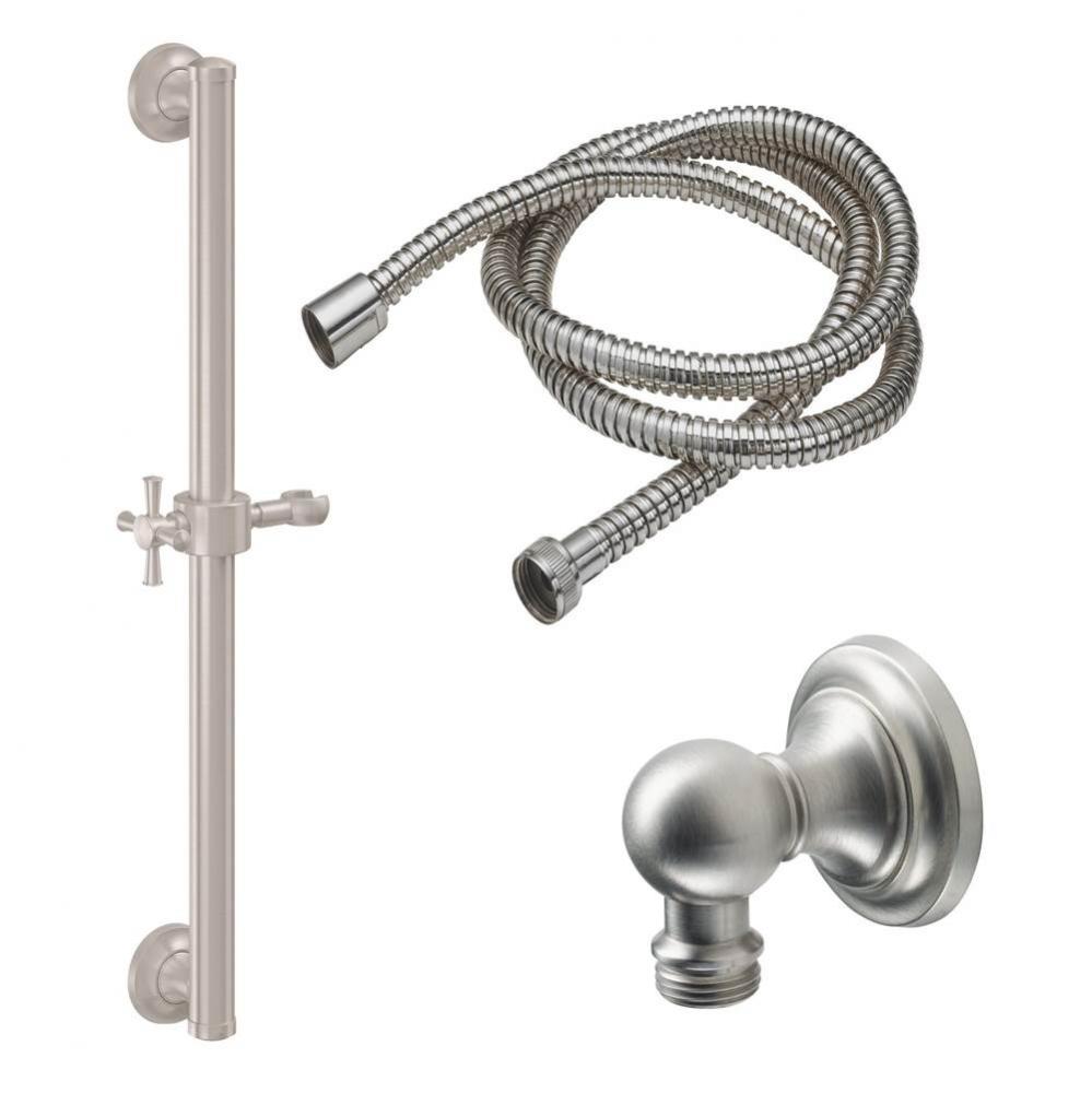 24'' Grab Bar Handshower Kit - Cross Handle with Concave Base