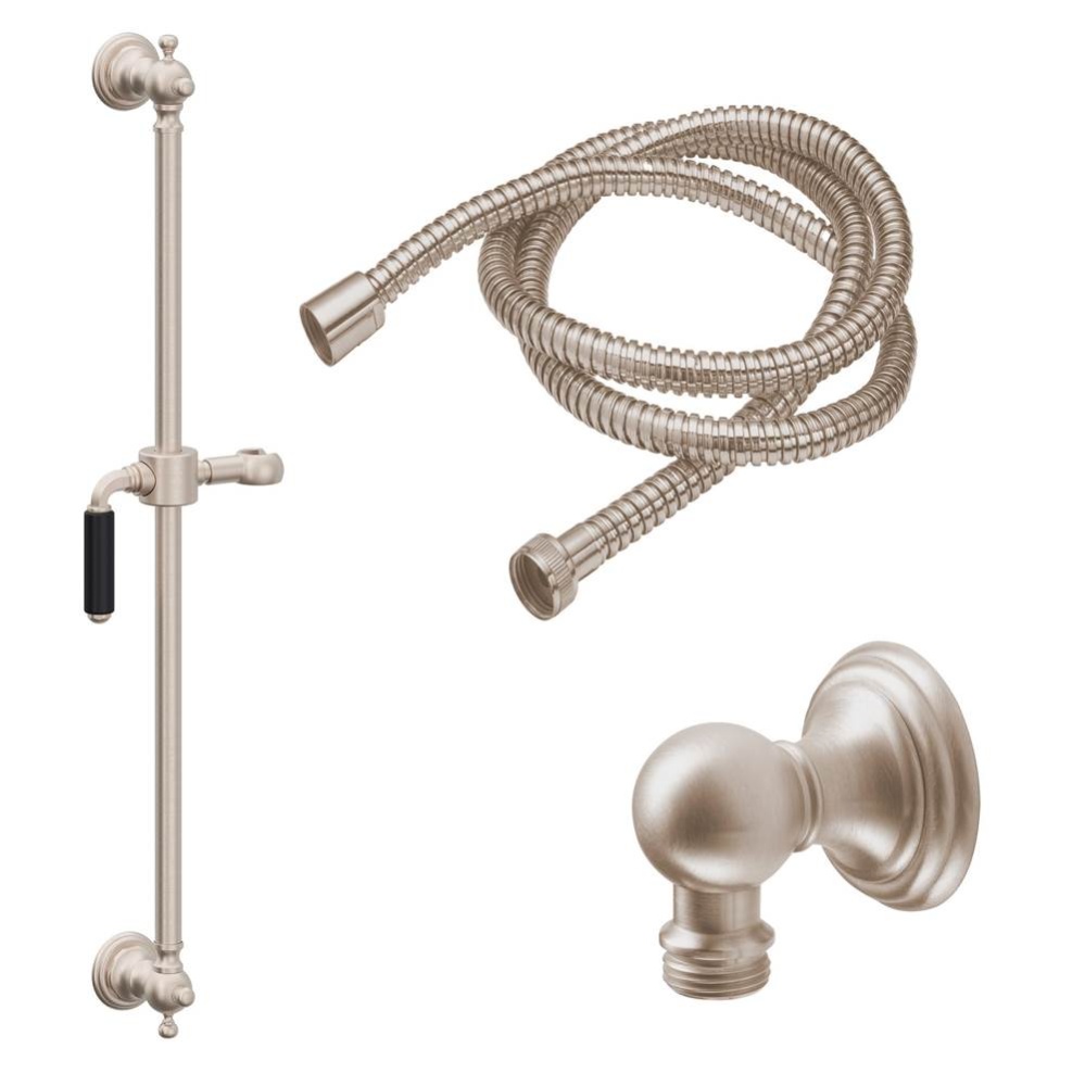 24'' Grab Bar Handshower Kit - Matte Black Lever Handle with Line Base