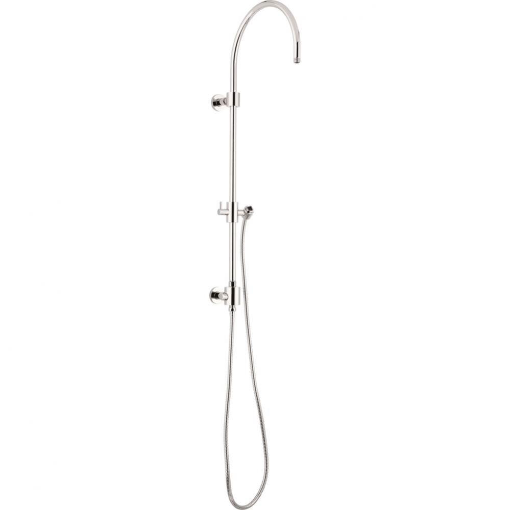 Exposed Shower Column with Diverter and Sliding Bracket - Round Base