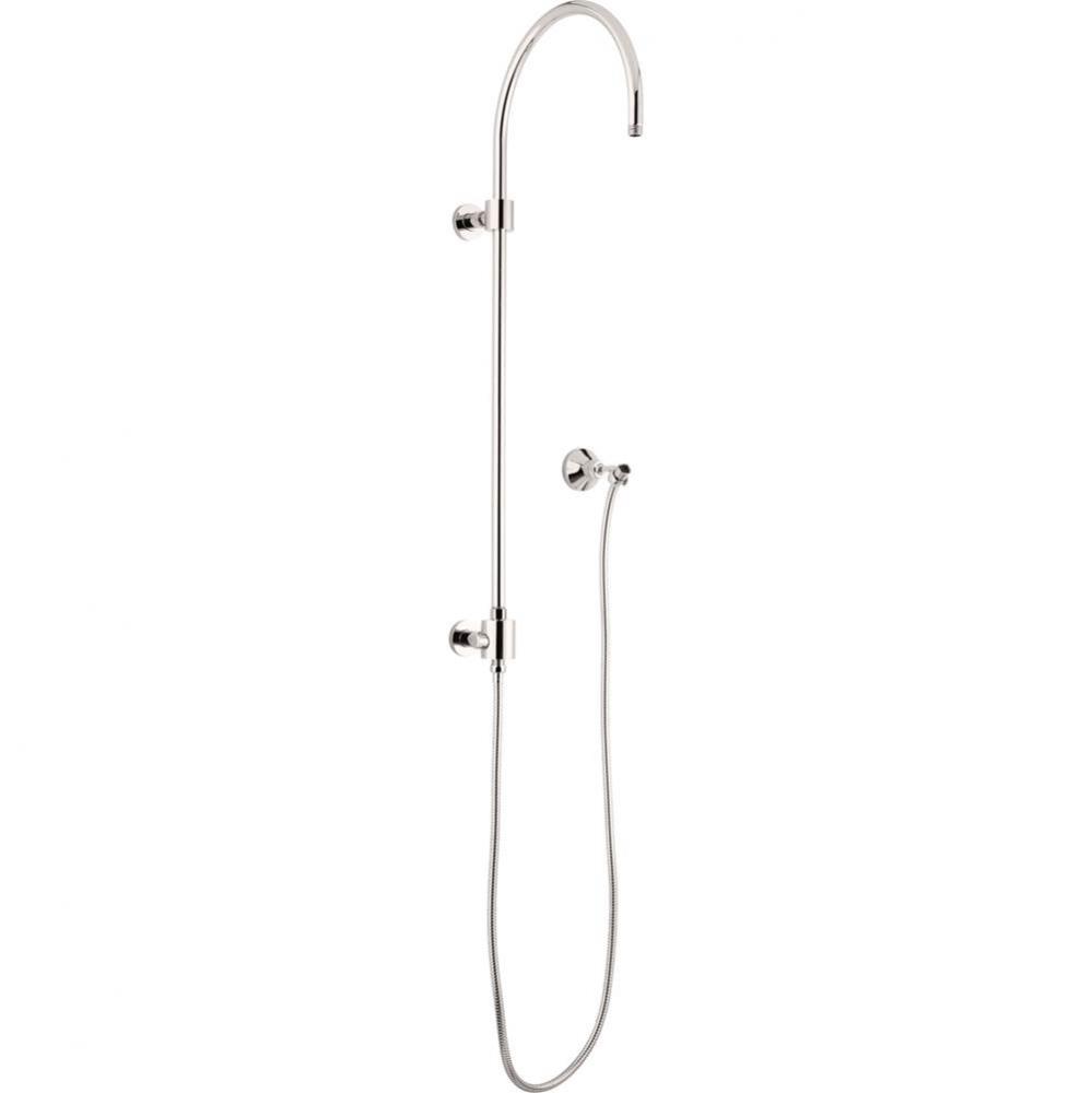 Exposed Shower Column with Diverter and Wall Bracket - Round Base