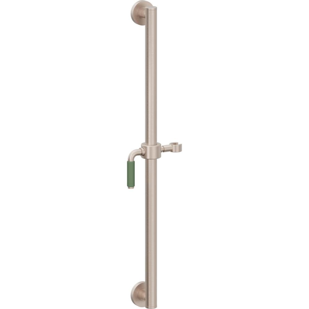 Slide Bar Handshower Kit - Green Porcelain Lever Handle with Round Base