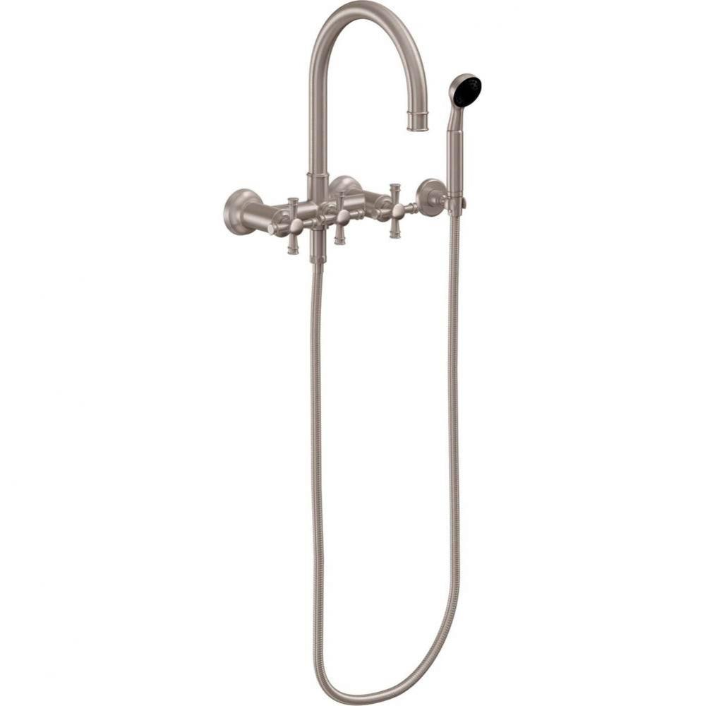 Wall Mount Tub Filler - Smooth Cross Handles