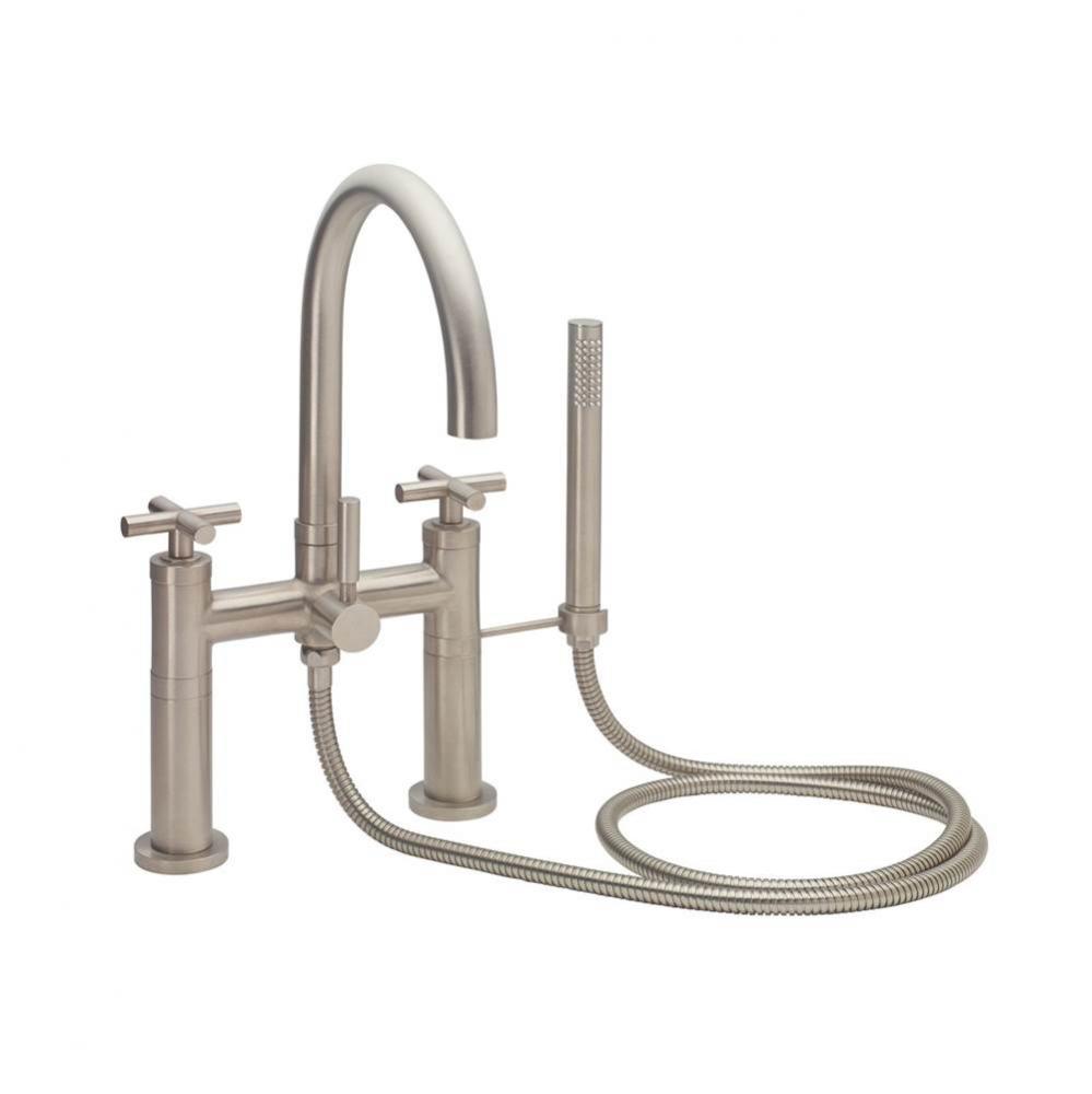 Contemporary Deck Mount Tub Filler - Arc Spout