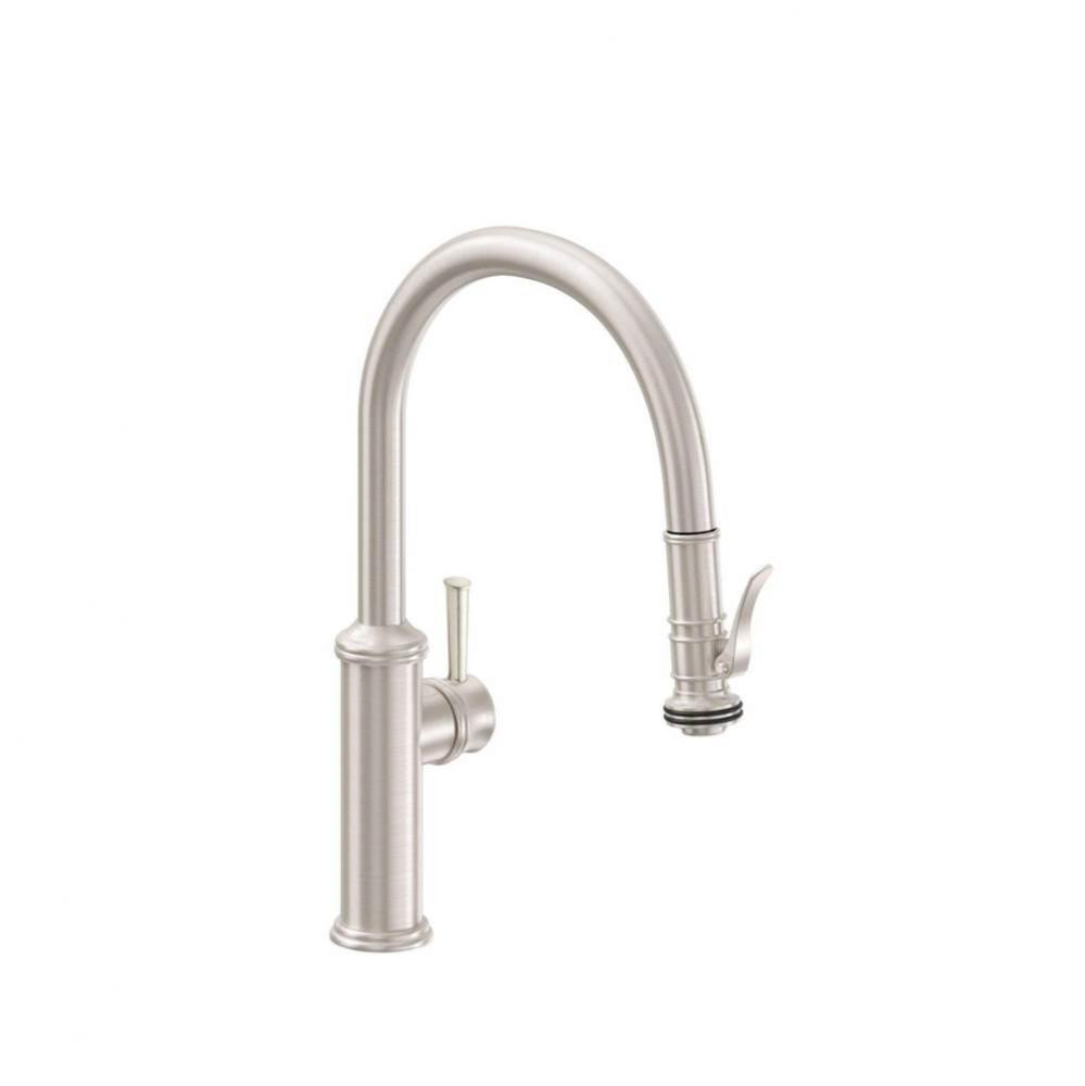 Pull-Down Kitchen Faucet with Squeeze Handle Sprayer - Low Spout