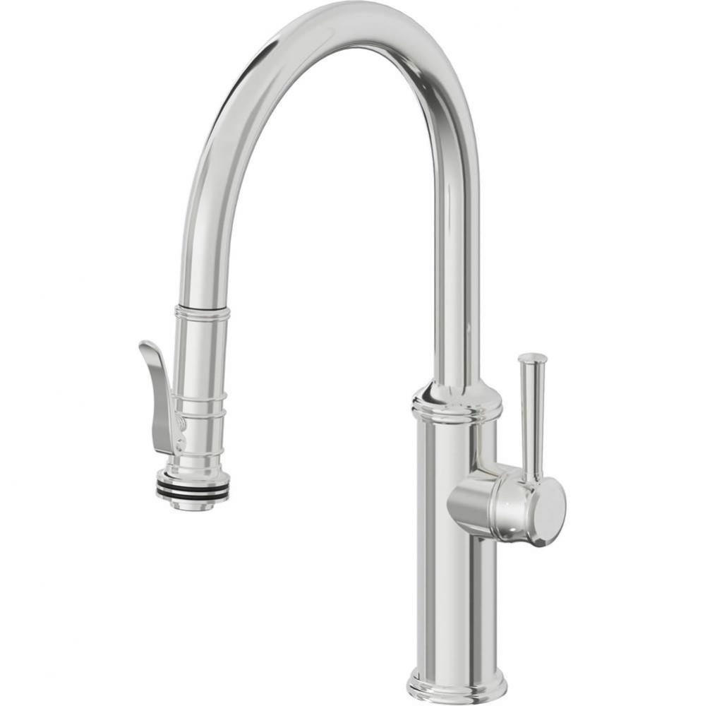 Pull-Down Kitchen Faucet with Squeeze Sprayer  - Low Arc Spout