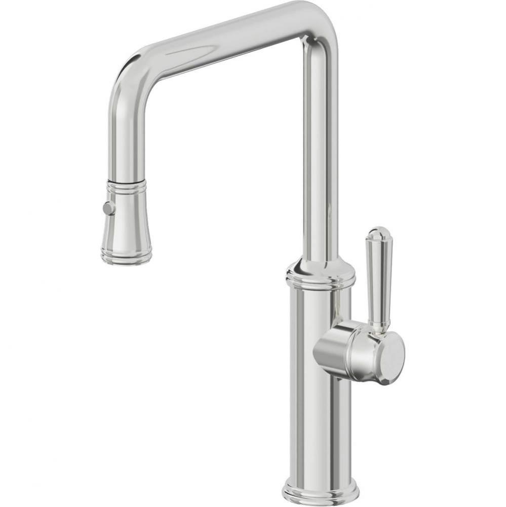 Pull-Down Kitchen Faucet with Button Sprayer  - Quad Spout