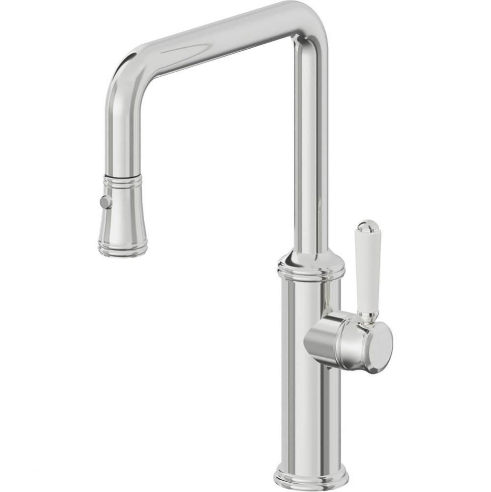 Pull-Down Kitchen Faucet with Button Sprayer  - Quad Spout