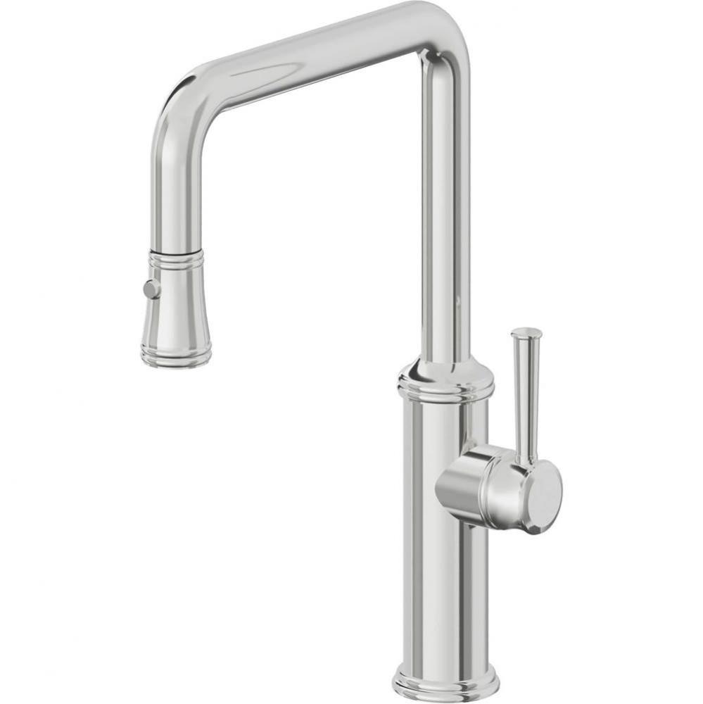 Pull-Down Kitchen Faucet with Button Sprayer  - Quad Spout