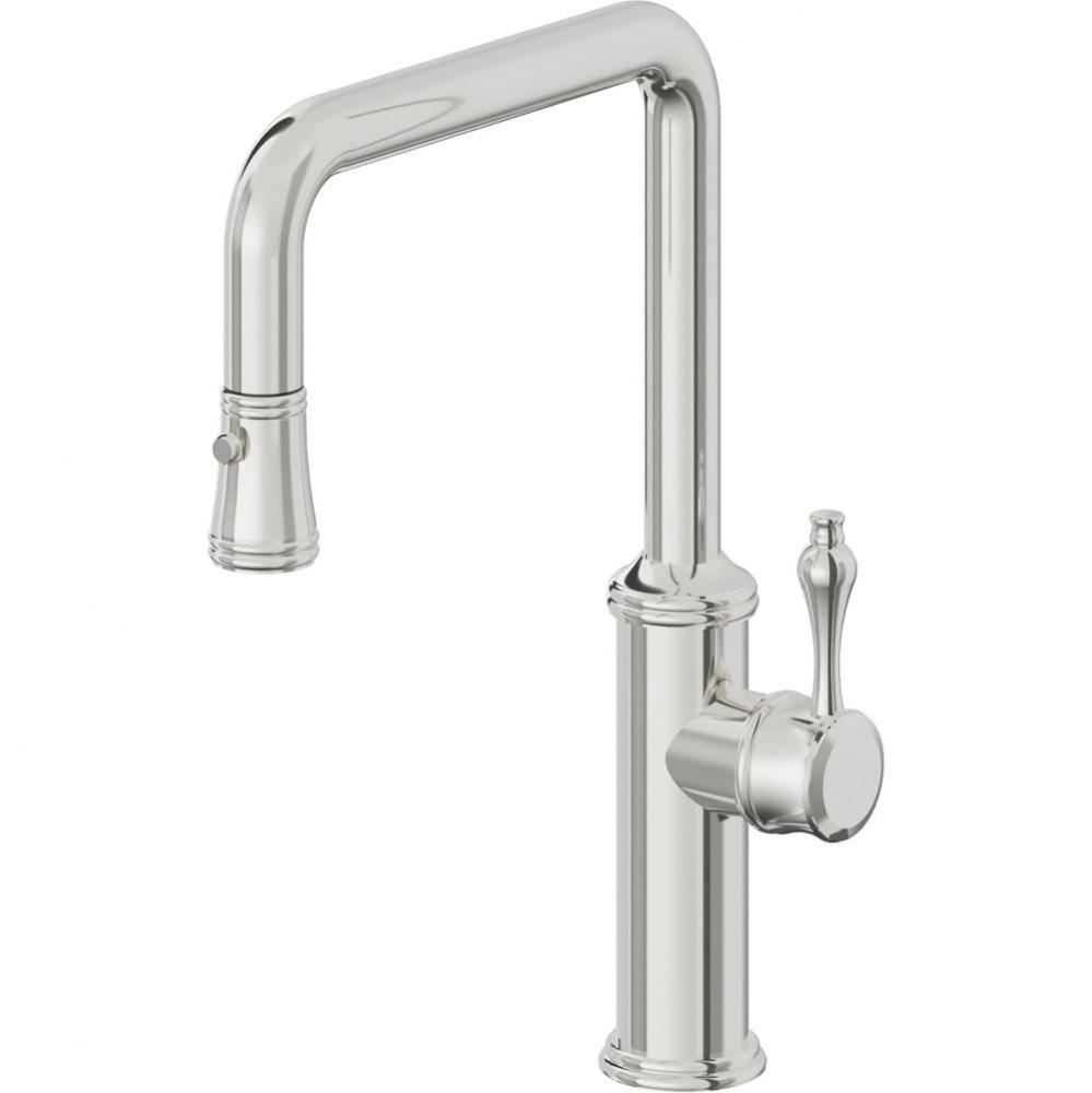 Pull-Down Kitchen Faucet with Button Sprayer  - Quad Spout