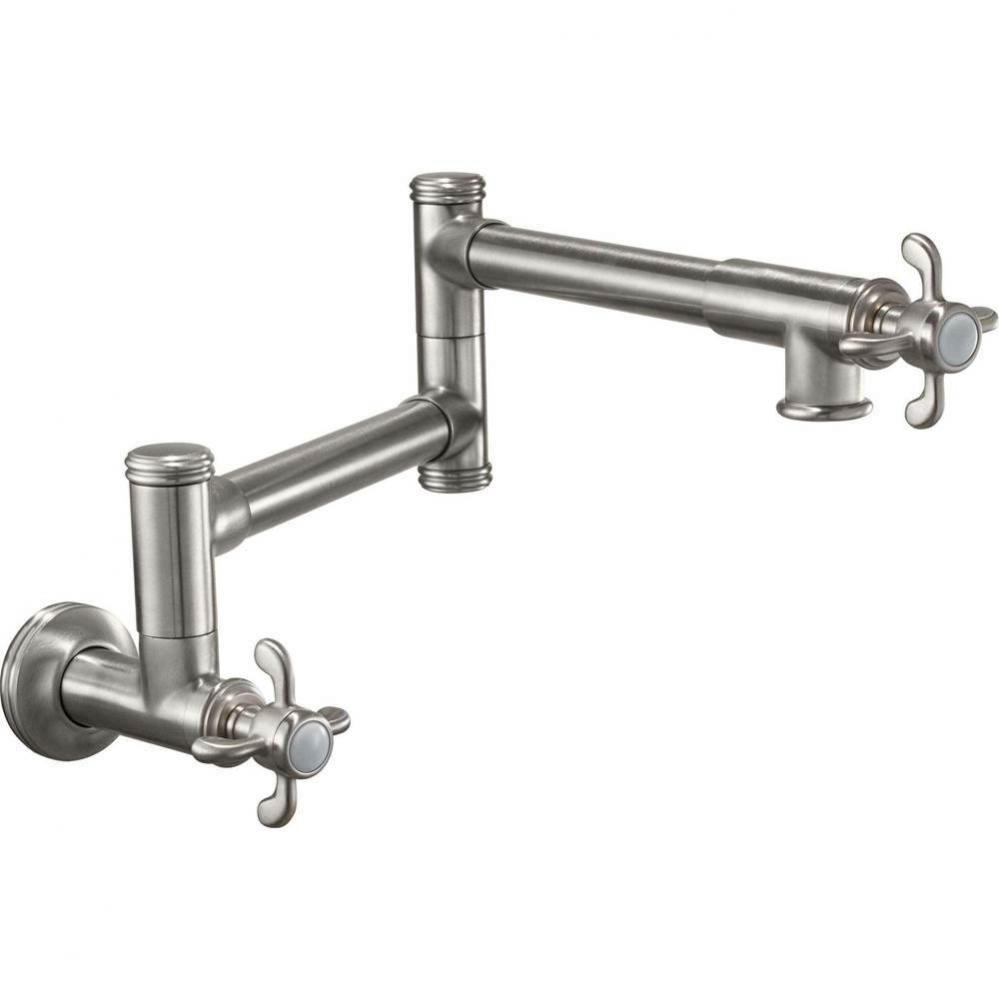 Pot Filler - Dual Handle Wall Mount - Traditional