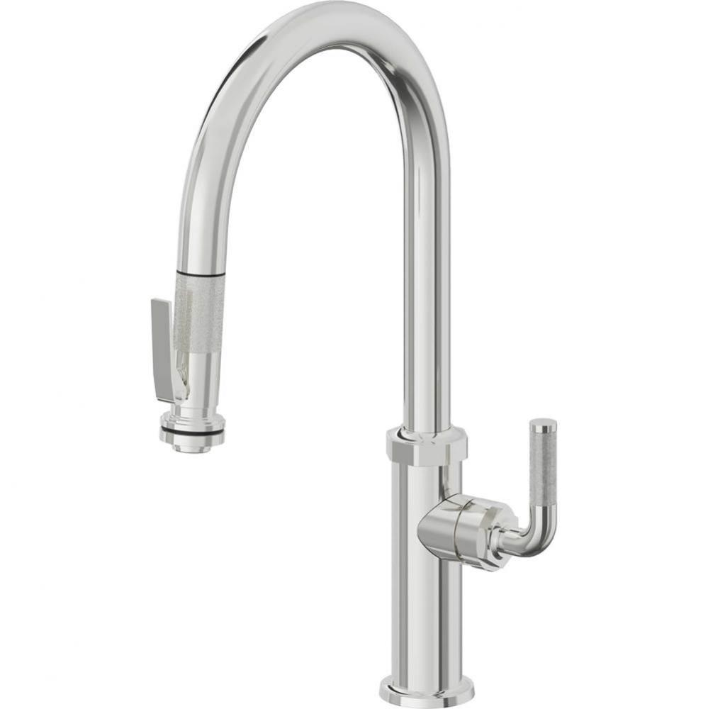 Pull-Down Kitchen Faucet with Squeeze Sprayer  - High Arc Spout