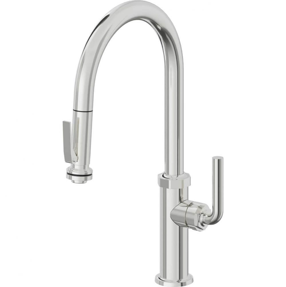 Pull-Down Kitchen Faucet with Squeeze Sprayer  - High Arc Spout