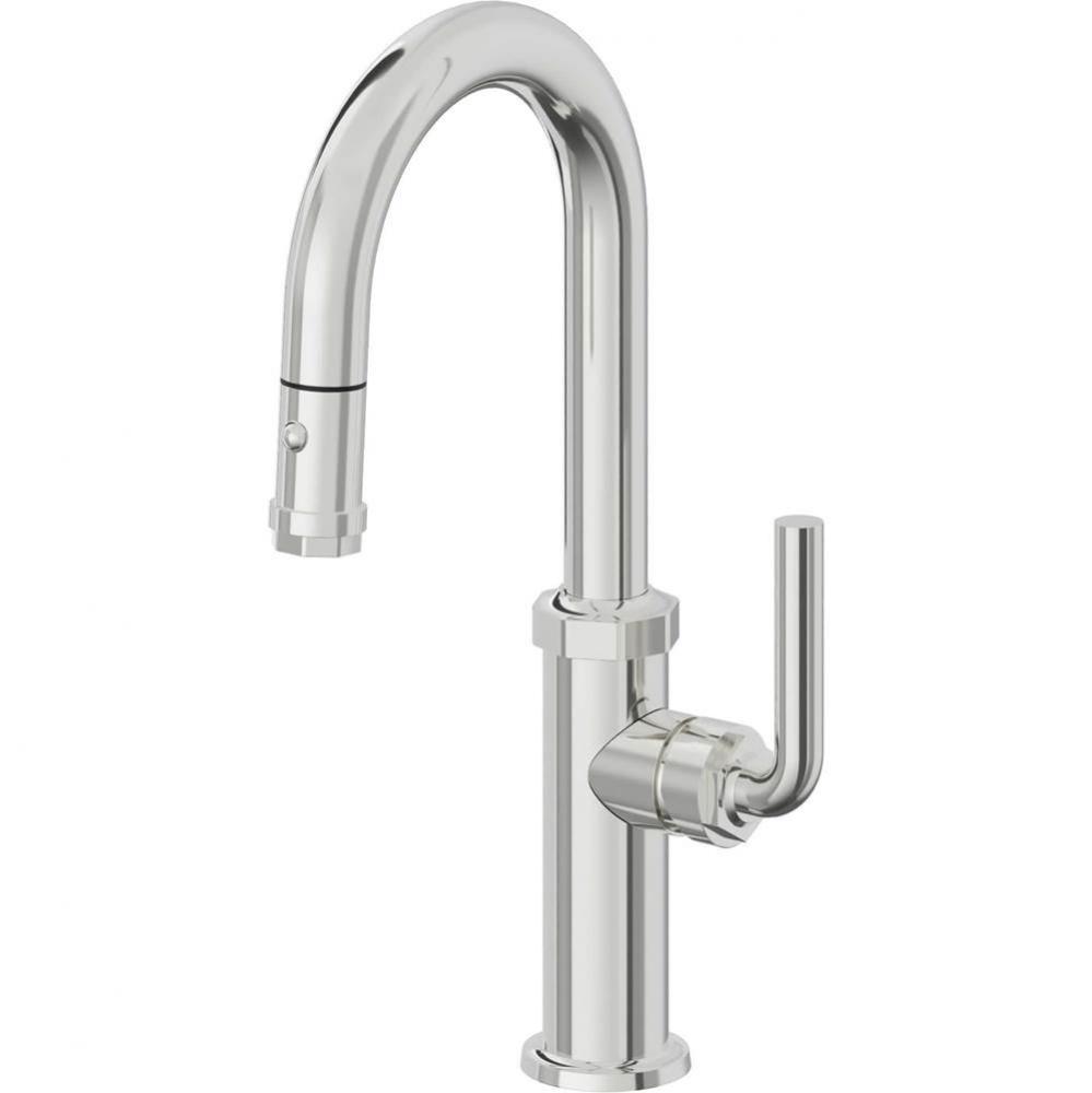 Pull-Down Prep/Bar Faucet with Button Sprayer